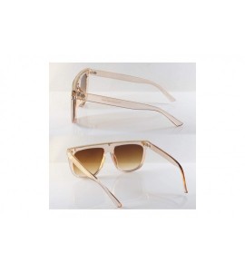 Square Engraved Metal Deco Flat Top Mod Sunglasses A295 - Amber Brown - CW18Z4A4LMG $23.78