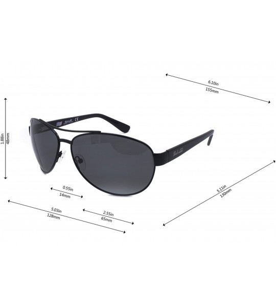 Aviator Metal Men Polarized UV400 Shied Lens Sunglasses - Black - CS17YC6X40Z $42.16