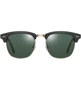 Aviator Polarized Sunglasses Semi Rimless Frame Classic Retro for Men Women - Leopard Olive - C218XXDS9LW $77.29