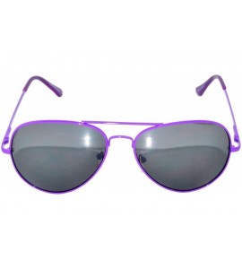 Aviator Aviator Style Sunglasses Colored Lens Colored Metal Frame with Spring Hinge - Purple_smoke_lens - C7121GEYJQB $18.77