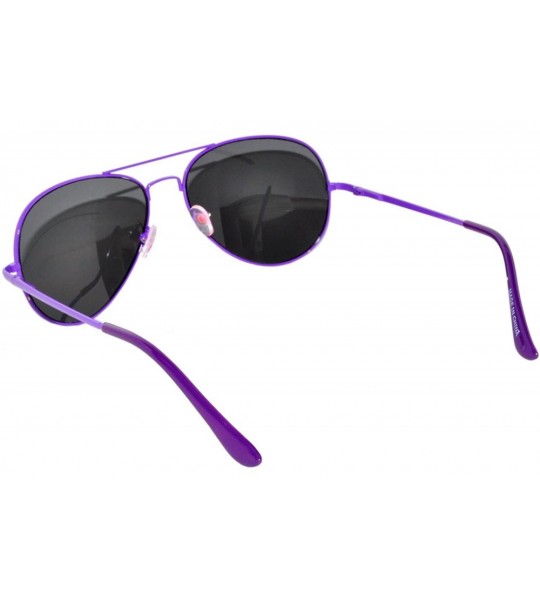 Aviator Aviator Style Sunglasses Colored Lens Colored Metal Frame with Spring Hinge - Purple_smoke_lens - C7121GEYJQB $18.77