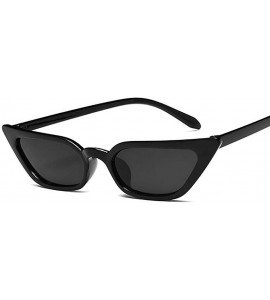 Sport Small Cat Eye Sunglasses Retro Vintage Tiny Cateye Sunglasses for women - Black - C7198UWAC0K $19.47