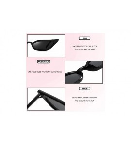 Sport Small Cat Eye Sunglasses Retro Vintage Tiny Cateye Sunglasses for women - Black - C7198UWAC0K $19.47