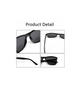 Rectangular Classic Polarized Sunglasses for Men Women- Horn Rimmed- UV400 Protection - Shiny Black Frame 7064 - C418RW2EHYZ ...