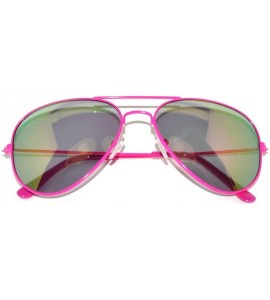 Aviator Aviator Sunglasses Pink-Purple Metal Frame with Gold-Red Mirror Lens - CM11MA4VO37 $19.16