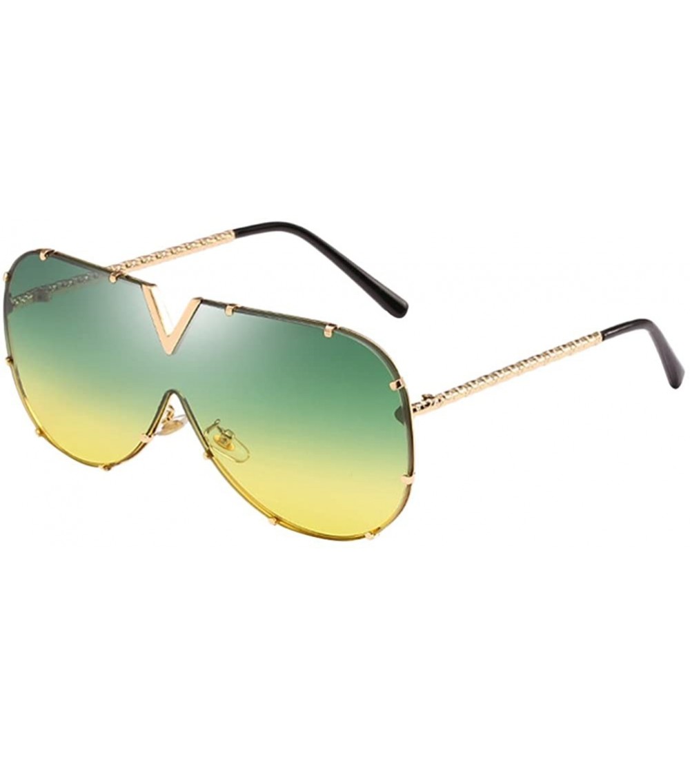 Sport Fashion Metal Sunglasses for Men and Women for Driving Traveling Beach - Green - CP18DM53O0Q $29.02