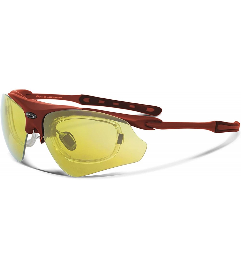 Sport Delta Red Running Sunglasses with ZEISS P2140 Yellow Tri-flection Lenses - C718KMIZKOI $33.44