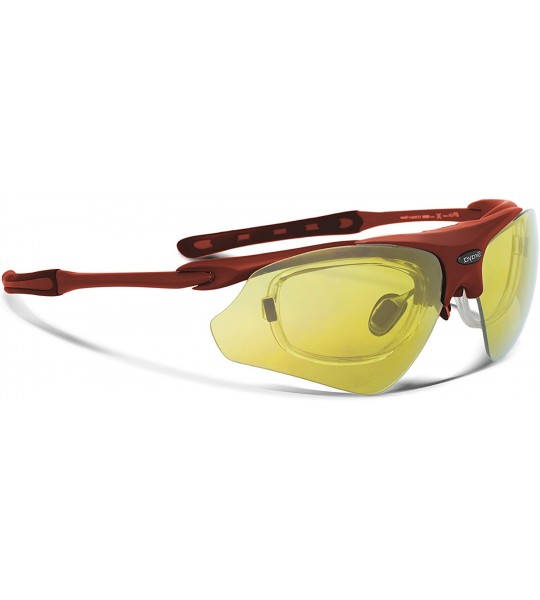 Sport Delta Red Running Sunglasses with ZEISS P2140 Yellow Tri-flection Lenses - C718KMIZKOI $33.44