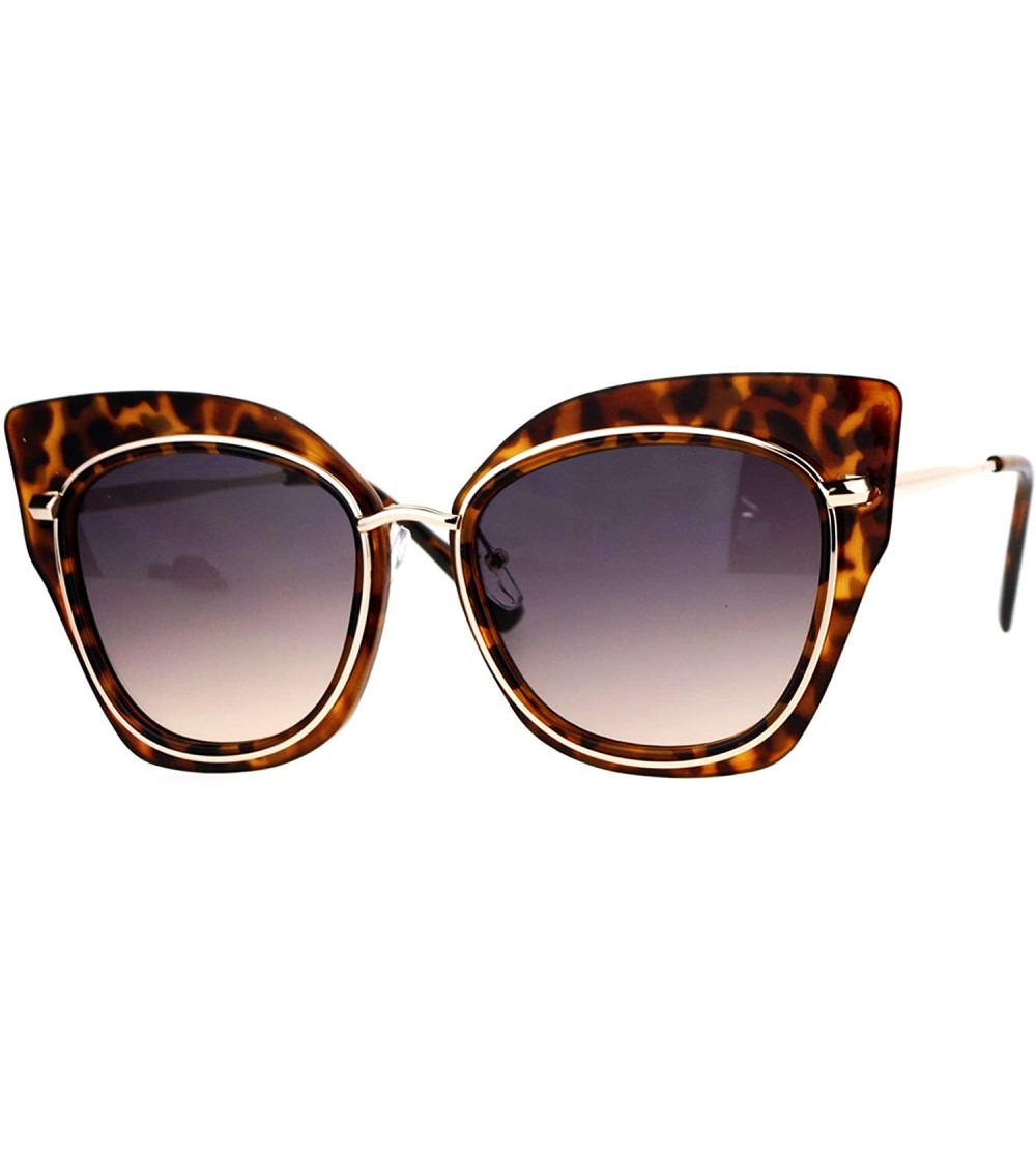 Oversized Oversized Womens Sunglasses Big Square Butterfly Double Frame UV 400 - Tortoise Gold - CI1877DOKSH $20.37