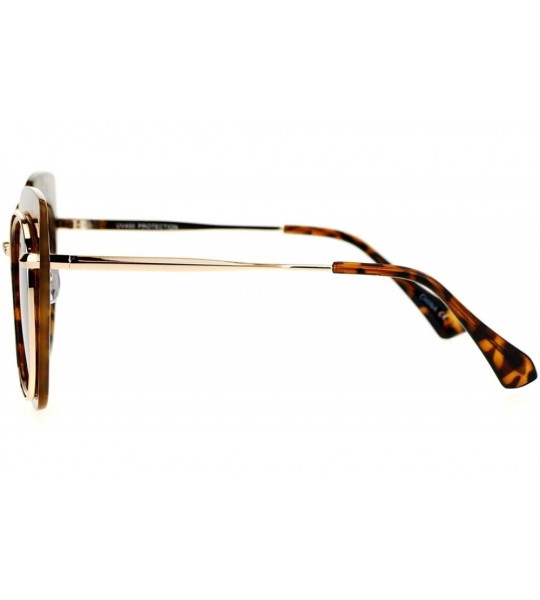 Oversized Oversized Womens Sunglasses Big Square Butterfly Double Frame UV 400 - Tortoise Gold - CI1877DOKSH $20.37