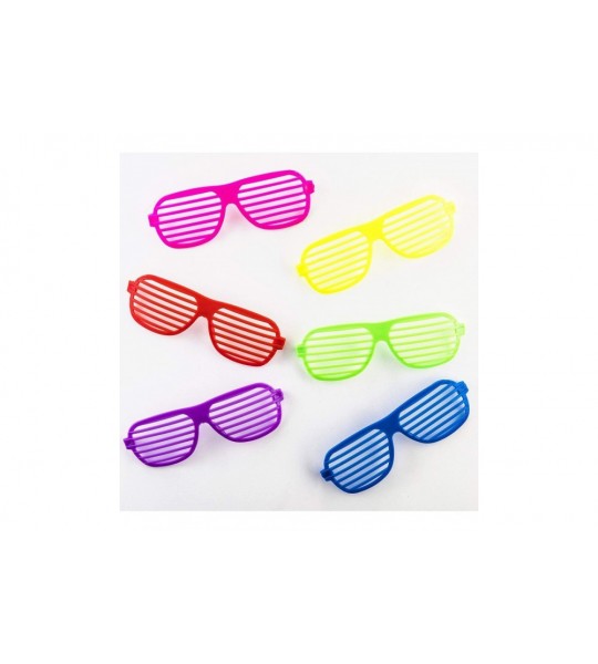 Butterfly 12 Pairs Shutter Shades Glasses Assorted Colors Plastic Sunglasses Eyewear for Party Cosplay Props - Stripe - C9192...