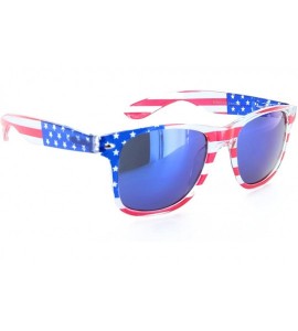 Wayfarer Patriotic American Flag Sunglasses Gift Box (Multi-colored- Ocean Color Mirror & Dark) - C412H5KMRUP $34.77