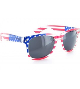 Wayfarer Patriotic American Flag Sunglasses Gift Box (Multi-colored- Ocean Color Mirror & Dark) - C412H5KMRUP $34.77