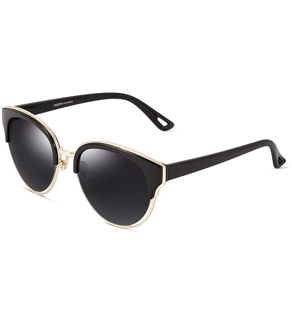Oversized Vintage Womens Sunglasses Colorful Polarized Eyewear for Driving Beach Sunglasses 100% UV Protection - Black - CQ18...