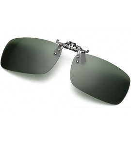 Rectangular Fashion Clip-on Flip-up Polarized Driving Fishing Rectangular Sunglasses - C2 - C418TLQSLHX $17.87