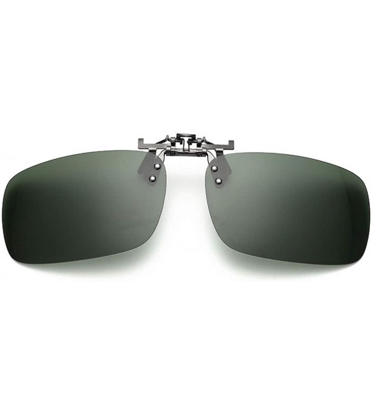 Rectangular Fashion Clip-on Flip-up Polarized Driving Fishing Rectangular Sunglasses - C2 - C418TLQSLHX $17.87