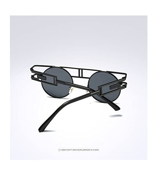 Goggle Retro Polaroid Steampunk Sunglasses Driving Polarized Glasses Men - Black - CV18G24ZG38 $32.45