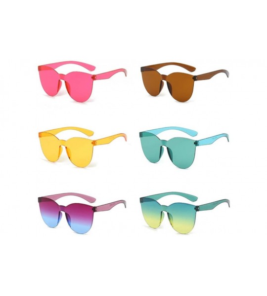 Rimless Fashion Jelly Design Style Sunglasses Sexy Retro Sunglasses Resin Lens Sunglasses - Unisex - Amaranth - C7199Y3U2N4 $...