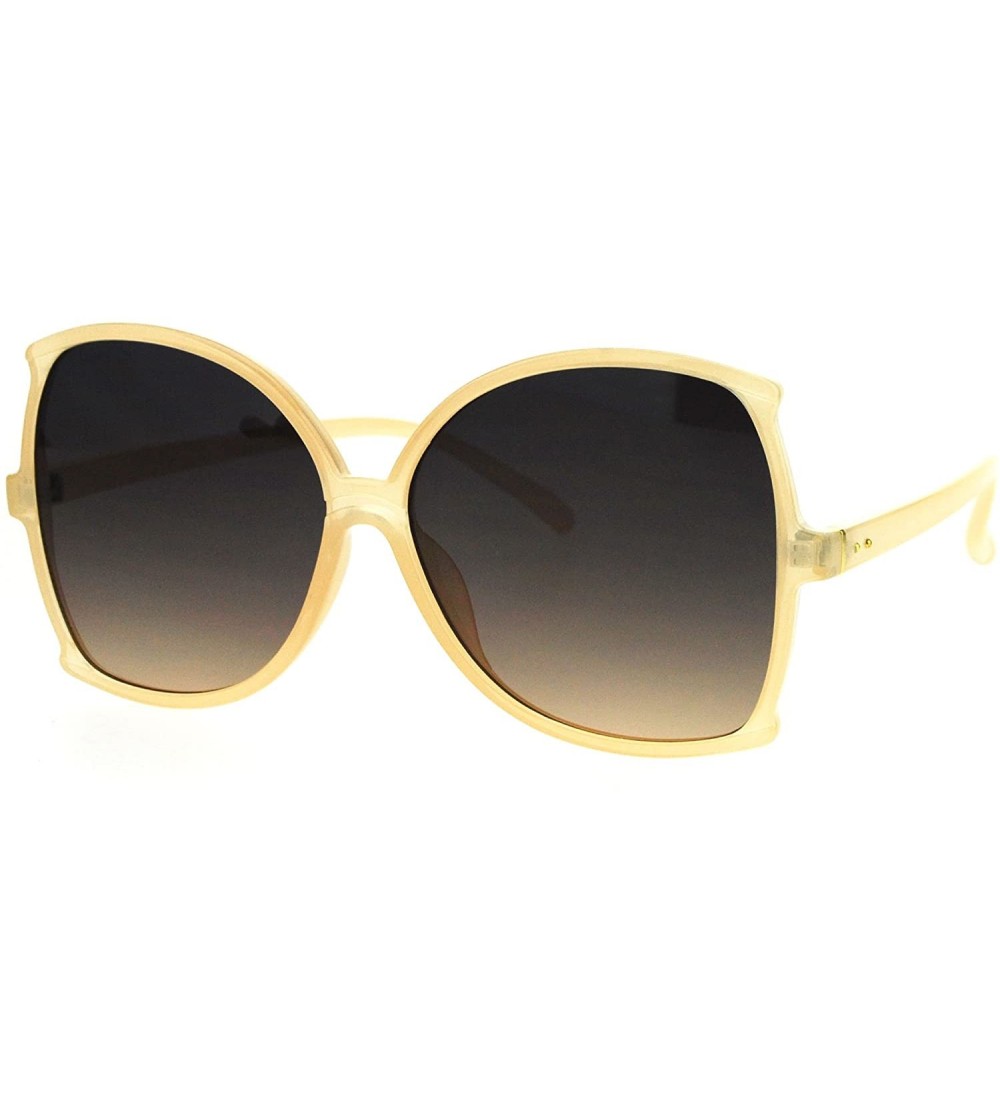 Oversized Womens Oversized Fashion Sunglasses Vintage Stylish UV 400 Shades - Beige (Beige Smoke) - C3184QHT637 $19.95