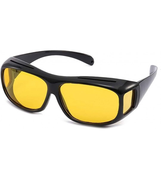 Wrap Unisex UV400 HD Night Driving Sunglasses Wrap Around Glasses Anti Glare - CU180KAGCAN $23.16