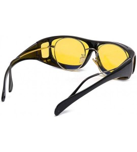 Wrap Unisex UV400 HD Night Driving Sunglasses Wrap Around Glasses Anti Glare - CU180KAGCAN $23.16