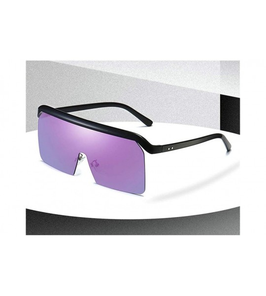 Rimless oversized sunglasses designer glasses fashion - Purple - C518U4D46K8 $23.32