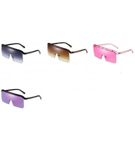 Rimless oversized sunglasses designer glasses fashion - Purple - C518U4D46K8 $23.32