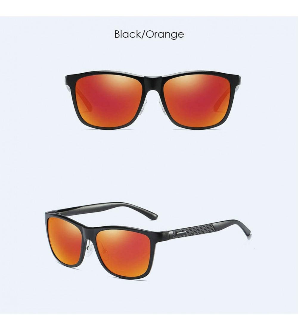 Round Polarized Sunglasses Driving Traveling - Black Orange - C8190MMWHQD $74.47