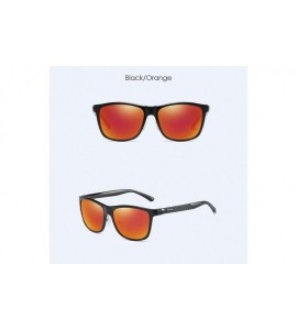 Round Polarized Sunglasses Driving Traveling - Black Orange - C8190MMWHQD $74.47