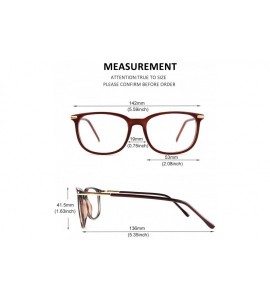 Round Fashion Metal Temple Horn Rimmed Clear Lens Glasses - Brown - CI12799FL9L $18.55