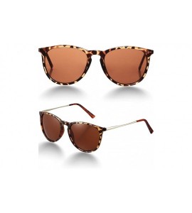 Round Leopard Round Sunglasses Retro Leopard Sunglasses Leopard Sunglasses for Women - Brown - C91924WKUXT $17.77