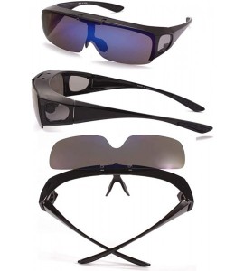 Shield Driving Glasses Wraparounds Polarized Fitover Sunglasses - Black - CJ18R23EW4D $29.34