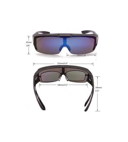 Shield Driving Glasses Wraparounds Polarized Fitover Sunglasses - Black - CJ18R23EW4D $29.34