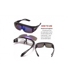 Shield Driving Glasses Wraparounds Polarized Fitover Sunglasses - Black - CJ18R23EW4D $29.34