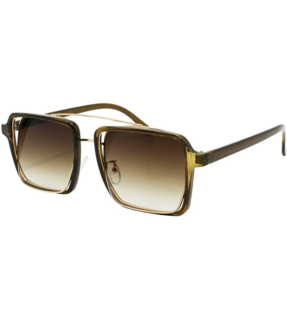 Square Fashion Square Sunglasses Women Cut Out Double Frame Sunglass ECOF8860 - CQ18MD3IAKY $18.28