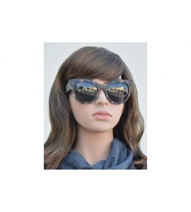 Sport Women's Bold Oversized Chunky Cat Eye Vintage Sunglasses - Brown Marble + Polarized Smoke Lens - CI18UDRYZI4 $26.78