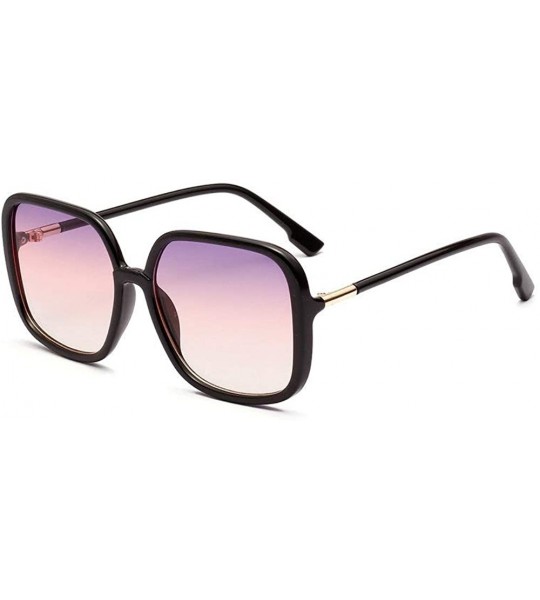 Square 2019 new color marine lens square semi-metal retro unisex brand designer sunglasses UV400 - Purple Pink - CS18WMXWIDT ...