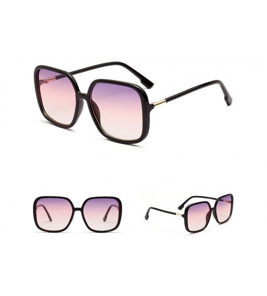 Square 2019 new color marine lens square semi-metal retro unisex brand designer sunglasses UV400 - Purple Pink - CS18WMXWIDT ...