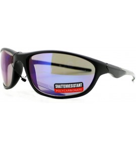 Sport UV Protection Sports Sunglasses Mens Oval Wrap Around Multicolor Lens - Black - CR11Y7S2OVV $20.32