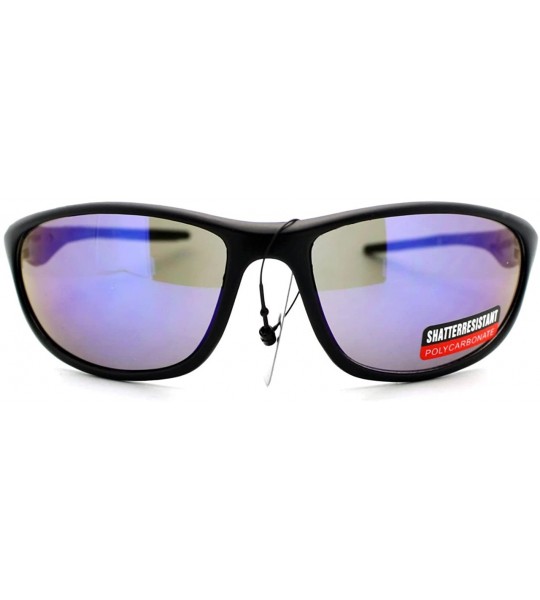 Sport UV Protection Sports Sunglasses Mens Oval Wrap Around Multicolor Lens - Black - CR11Y7S2OVV $20.32