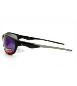 Sport UV Protection Sports Sunglasses Mens Oval Wrap Around Multicolor Lens - Black - CR11Y7S2OVV $20.32