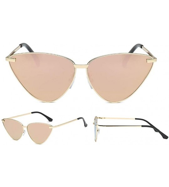 Aviator Polarized Sunglasses Protection Lightweight Mirrored - Gold Frame Pink Lens - CV18KQ03MLW $27.87