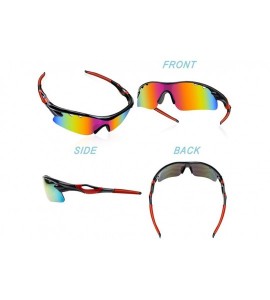 Sport Glasses Driving Fashion Sunglasses Explosion proof - Black Red - CN18W9G977Z $19.39