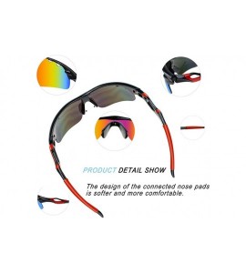 Sport Glasses Driving Fashion Sunglasses Explosion proof - Black Red - CN18W9G977Z $19.39