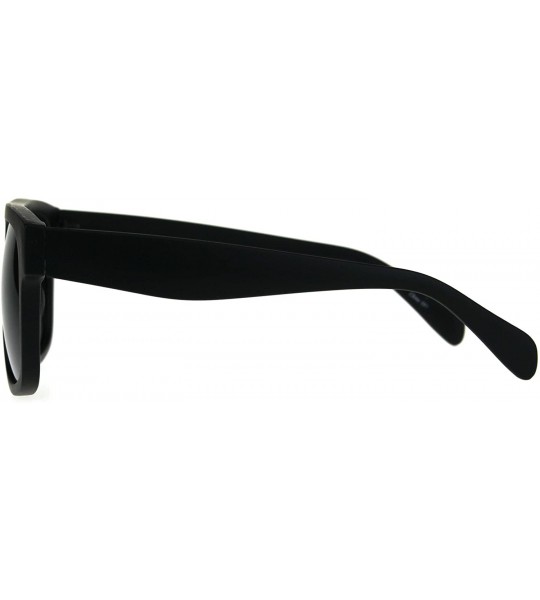 Rectangular Mens Flat Top Horn Rim Mob Thick Plastic Sunglasses - All Black - CN189UUQDQ9 $17.70