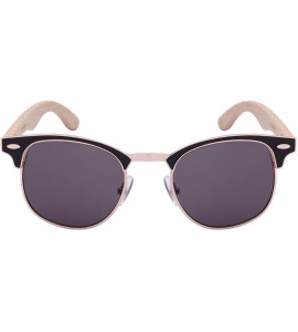 Wayfarer Wooden Bamboo Optical Quality P3 Horned Rim Sunglasses 25039BMO-SD - Black/Grey - C2125UQT119 $25.82