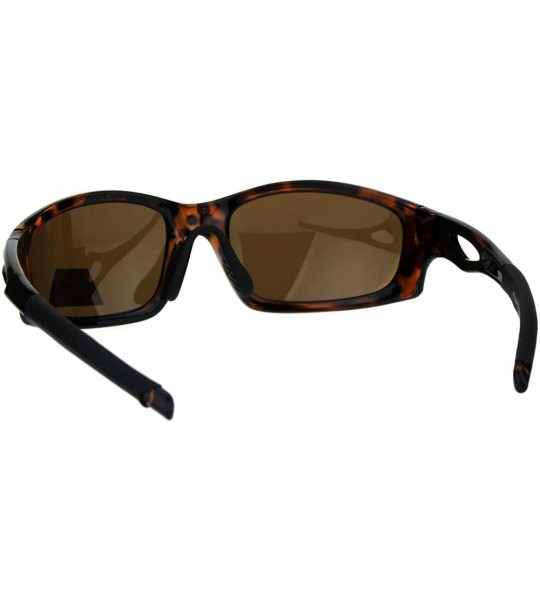 Wrap TAC Polarized Sunglasses Mens Oval Rectangular Sports Wrap Around Shades - Tortoise (Brown) - CU18OAWDW0E $23.20