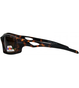 Wrap TAC Polarized Sunglasses Mens Oval Rectangular Sports Wrap Around Shades - Tortoise (Brown) - CU18OAWDW0E $23.20