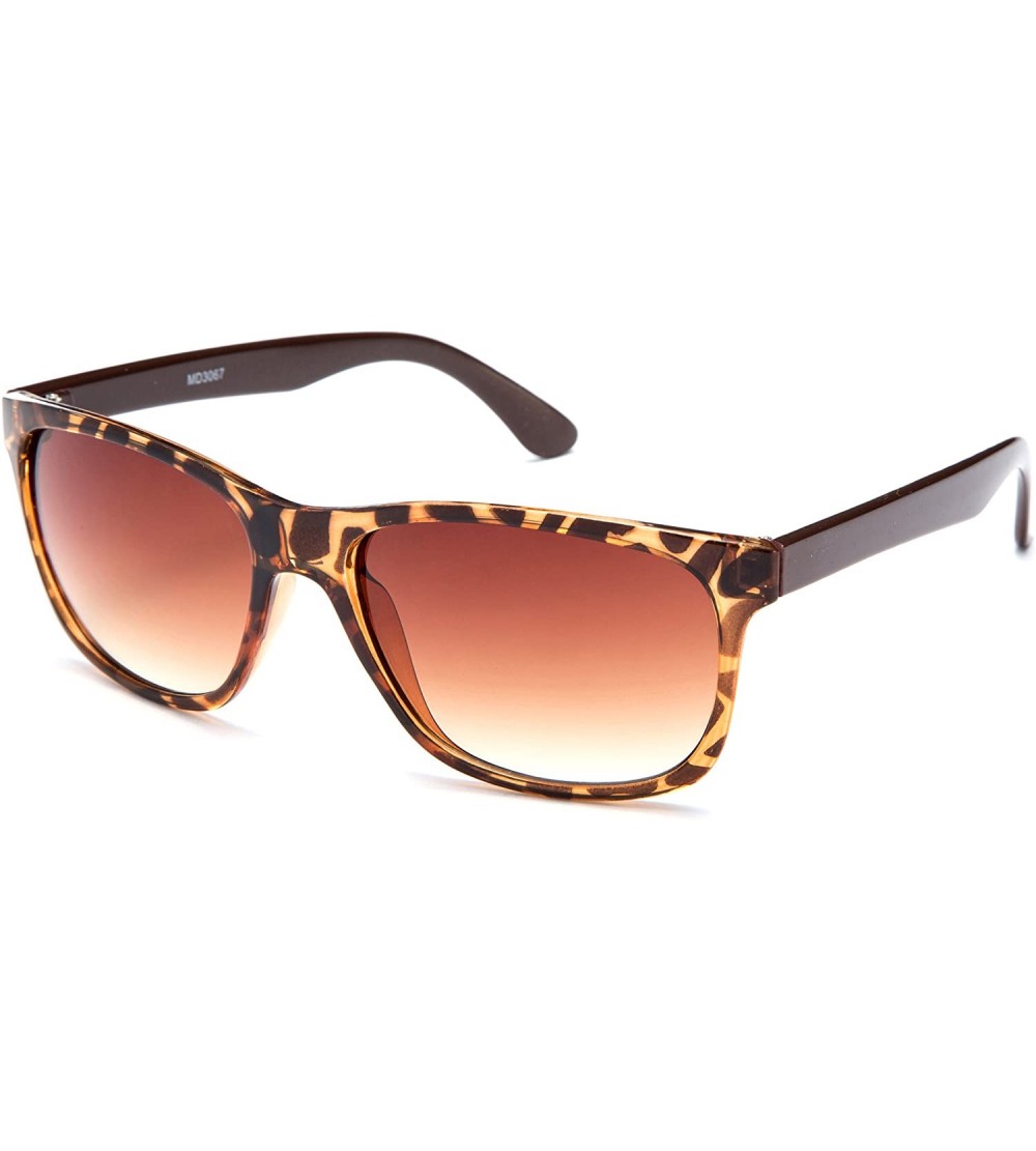 Square Men's Retro Sports Light Weight Slim Cut Two Tone Temple Design Sunglasses - Tortoise/Brown - C711WLYYFI3 $17.83