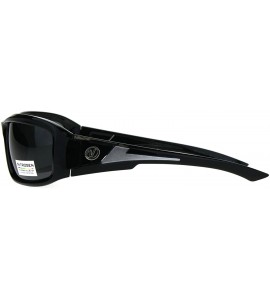 Sport Polarized Futuristic Aerodynamic Warp Sport Mens Sunglasses - Black Silver - CE189URIELR $22.20